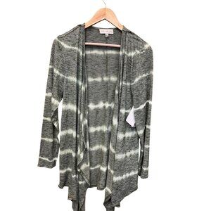 Live & Let Live One World Tie-Dye Open Front Cardigan Green/White Large